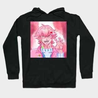 the anime boy in kawaii pink portrait style ecopop Hoodie